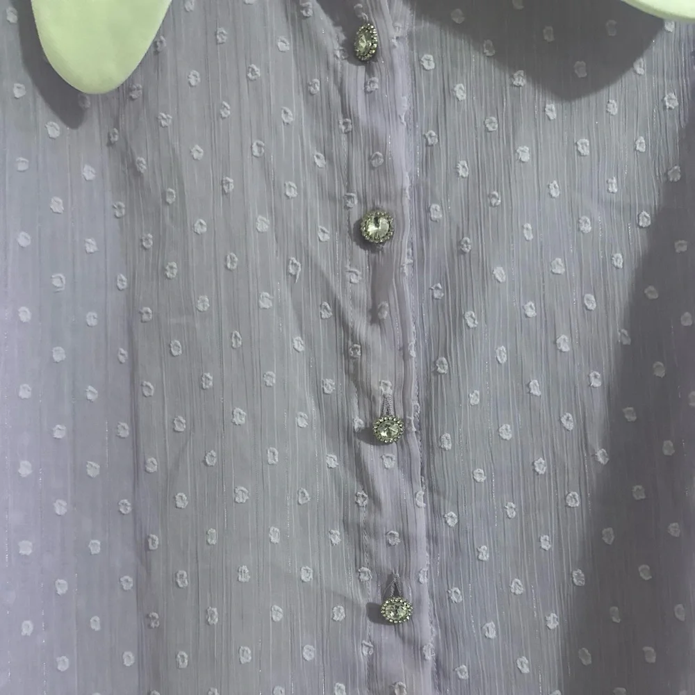 Sister Jane Lavender Blouse with White Collar - Picture 8 of 15